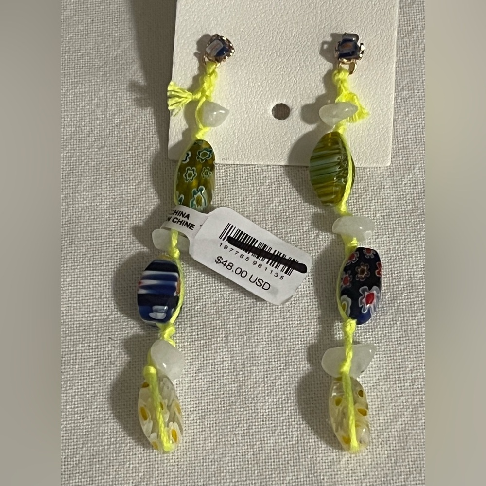 Free People glass bead earrings NWT!